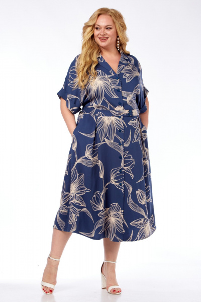 Платье Элль-стиль 2374 джинс - фото 4