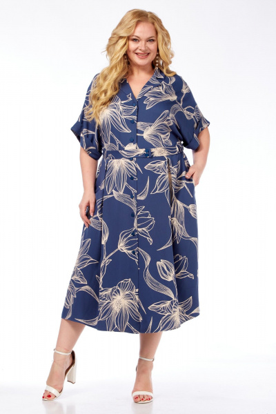 Платье Элль-стиль 2374 джинс - фото 3