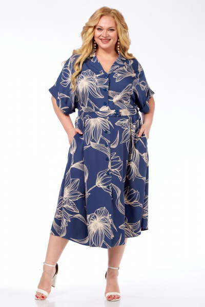 Платье Элль-стиль 2374 джинс - фото 1