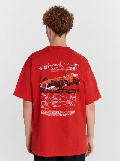 Футболка Mark Formelle 111846/24-4323П-0 огненный_красный_печать_2_сл_на_пол_3_сл_на_спинке - фото 6