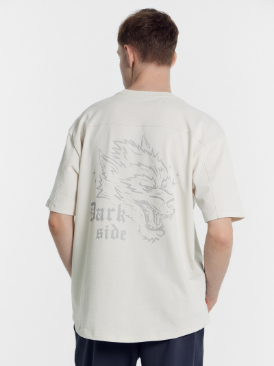 Футболка Mark Formelle 111882/24-3548Ц-0 белый_песок_печать_2_сложность_печать_на_детали_спин - фото 6