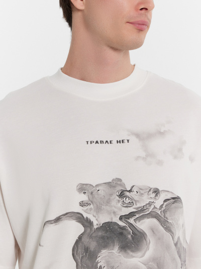 Футболка Mark Formelle 111883/24-4288П-0 белый_печать7_3_сл_на_пол_3_сл_на_спинке_ТП - фото 5