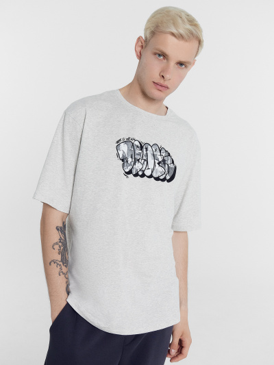 Футболка Mark Formelle 111925/24-4142П-5 серый_меланж_печать_Печать - фото 10