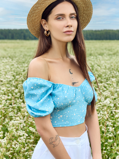 Топ Mark Formelle 112851/24-28287П-9 россыпь_горошков_на_голубом - фото 12