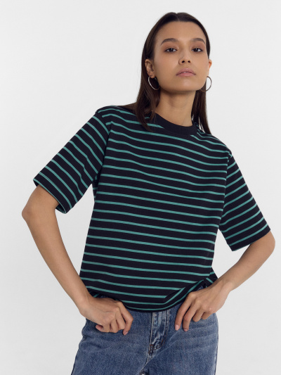 Футболка Mark Formelle 112862/24-28494П-5 черная_полоска_на_зеленом - фото 7