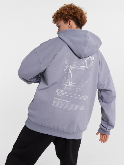 Толстовка Mark Formelle 121174/24-4410П-7(3) сизый_печать_1_сл_на_пол_1сл_на_спинке - фото 7