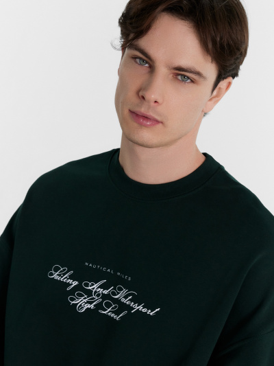 Свитшот Mark Formelle 121917/24-4011П-7(3) зеленый_бархат_печать_1_сл_на_пол - фото 5