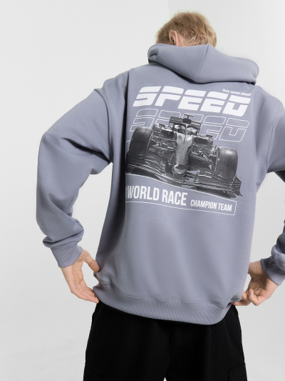 Худи Mark Formelle 121927/24-4405П-7(3) сизый_печать_1_сл_на_пол_2_сл_на_спинке - фото 2