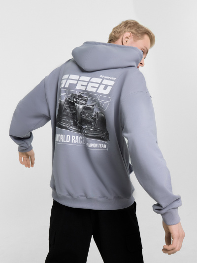 Худи Mark Formelle 121927/24-4405П-7(3) сизый_печать_1_сл_на_пол_2_сл_на_спинке - фото 4