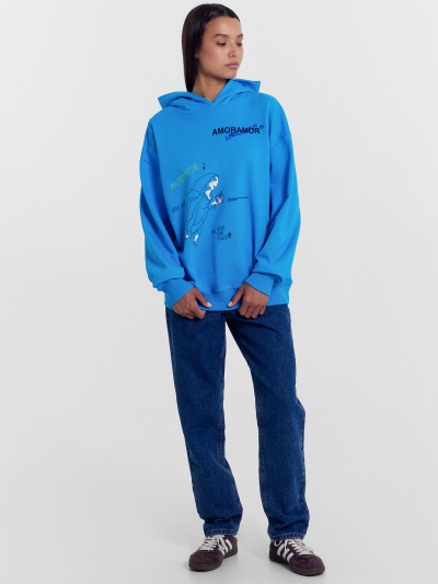 Худи Mark Formelle 122775/24-30914П-7 лазурный_печать1_3_сл_на_пол_1_сл_ВНУТР_стор_спинки - фото 3