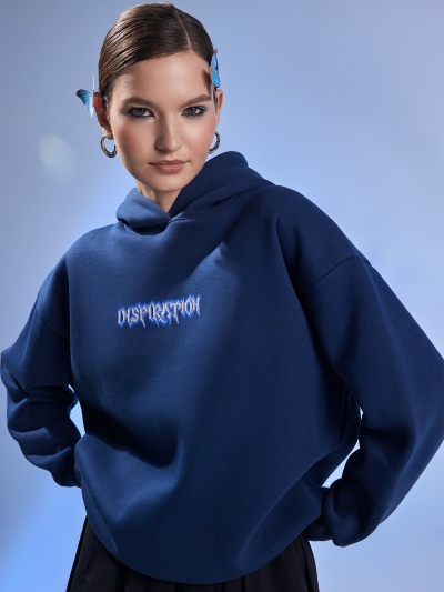 Худи Mark Formelle 122775/24-30926П-7П полуночный_синий_печать_2_сл_на_пол_3_сл_на_спинке - фото 7