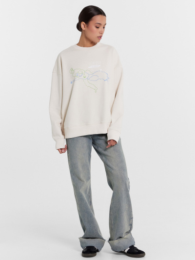 Свитшот Mark Formelle 122813/1/24-26549П-7 белый_песок_печать2_3_сл_на_пол_1_сл_ВНУТР_стор_с - фото 1