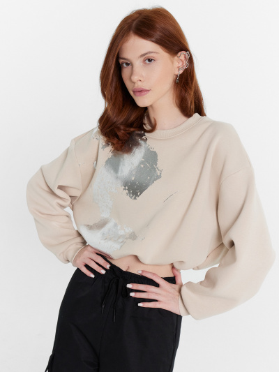 Джемпер Mark Formelle 122878/24-29773П-7П белый_песок_печать_1_сл_на_пол_(фольга) - фото 4