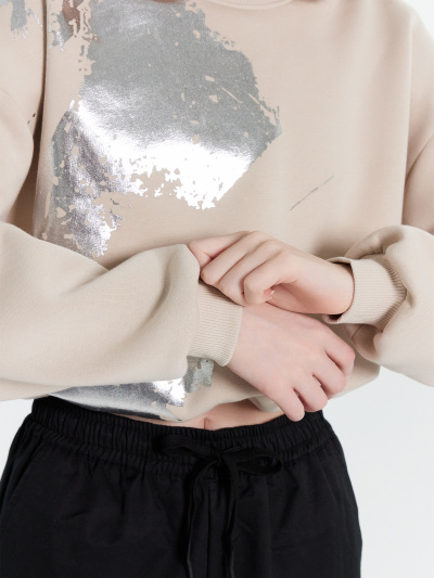 Джемпер Mark Formelle 122878/24-29773П-7П белый_песок_печать_1_сл_на_пол_(фольга) - фото 3