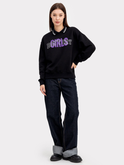 Джемпер Mark Formelle 122886/22/23812П-7П черный_печать_3_сл_на_пол - фото 1