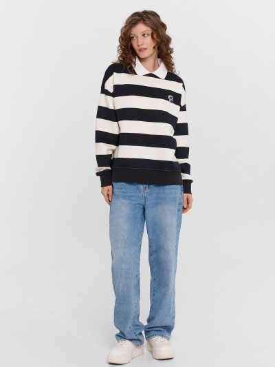 Джемпер Mark Formelle 122886/24-29893П-7П-2 молочно_черная_полоска_539_D_вышивка - фото 4