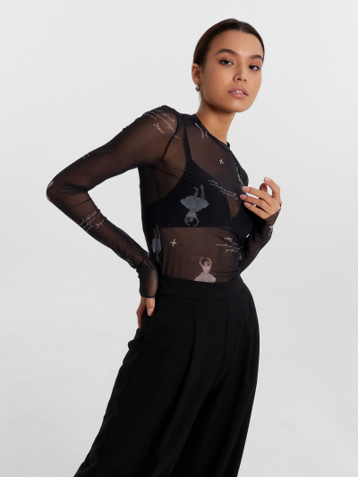 Джемпер Mark Formelle 122898/24-ОБР29926П-10 балерины_на_черном_010.2_Сублимация_полотна - фото 1