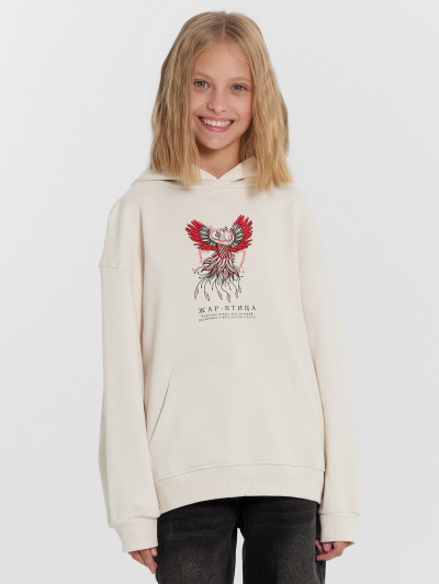 Худи Mark Formelle 127930/24-28481Ц-7 белый_песок_печать_3_сл_на_пол_3_сл_на_спинке - фото 1