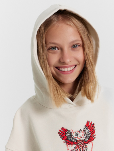 Худи Mark Formelle 127930/24-28482Ц-7 белый_песок_печать_3_сл_на_пол_3_сл_на_спинке - фото 3