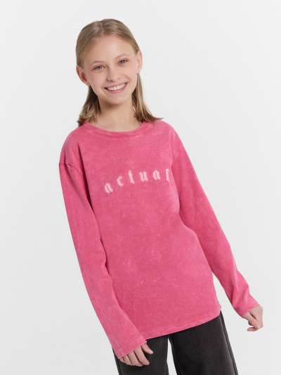 Лонгслив Mark Formelle 127931/24-ОБР29570П-0 ACID_WASH_французская_роза_печать_009.2Д_Эйсид - фото 1