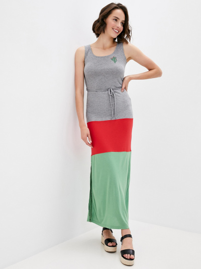 Платье Mark Formelle 152246/2112-20-2 серый_меланж_алый_хаки_вышивка_на_левой_передней_дета - фото 1