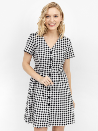 Платье Mark Formelle 152388/22/17676П-9 черно_белая_клетка - фото 1