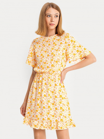 Платье Mark Formelle 152493/22/22301П-9 оранжевые_цветы_на_белом - фото 4