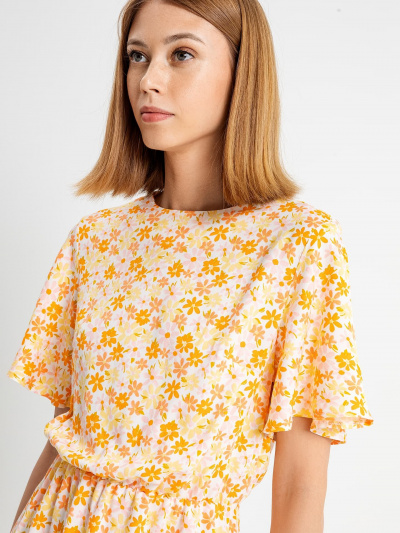 Платье Mark Formelle 152493/22/22301П-9 оранжевые_цветы_на_белом - фото 2