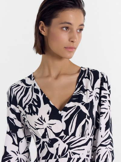 Платье Mark Formelle 152512/24-30360П-8 белые_цветы_на_черном - фото 2