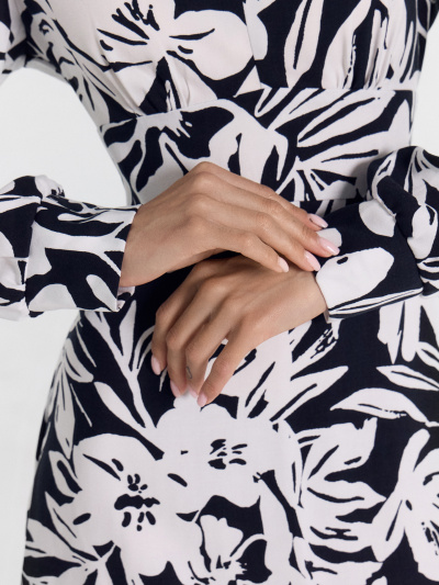 Платье Mark Formelle 152512/24-30360П-8 белые_цветы_на_черном - фото 3