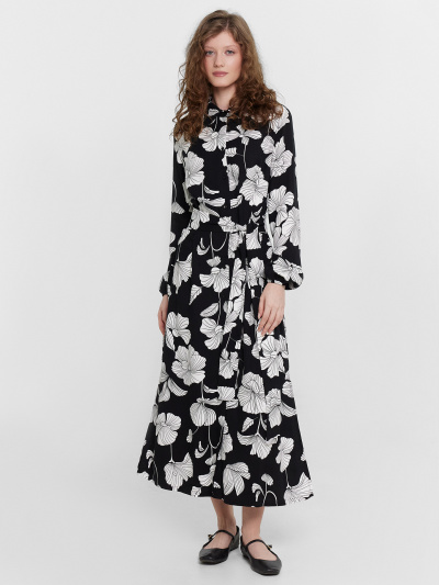 Платье Mark Formelle 152555/24-26519П-9 цветы_на_черном - фото 3