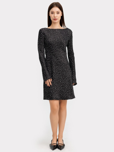 Платье Mark Formelle 152601/22/24584П-9 белый_горошек_на_черном - фото 7