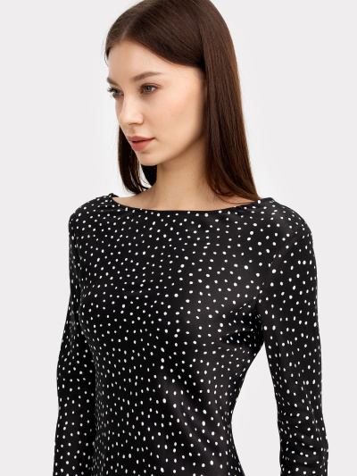 Платье Mark Formelle 152601/22/24584П-9 белый_горошек_на_черном - фото 3