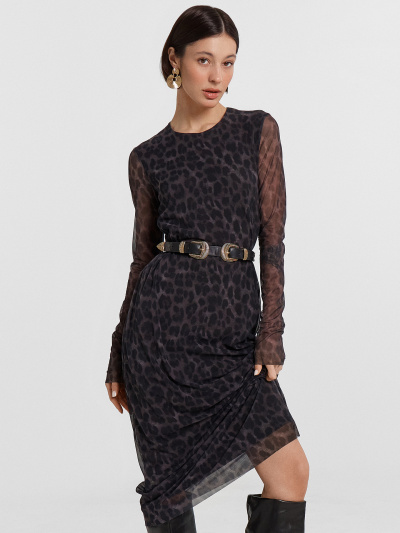 Платье Mark Formelle 152606/24-ОБР29854П-6 леопард_на_сером_010.2_Сублимация_полотна - фото 1