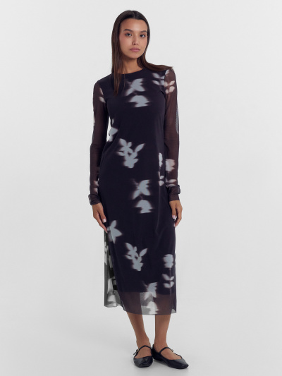 Платье Mark Formelle 152606/24-ОБР29854П-6 цветы_на_темном_шоколаде_010.2_Сублимация_полотн - фото 1
