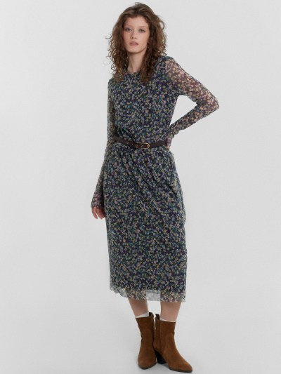 Платье Mark Formelle 152606/24-ОБР29930П-6 синие_цветы_010.2_Сублимация_полотна - фото 1