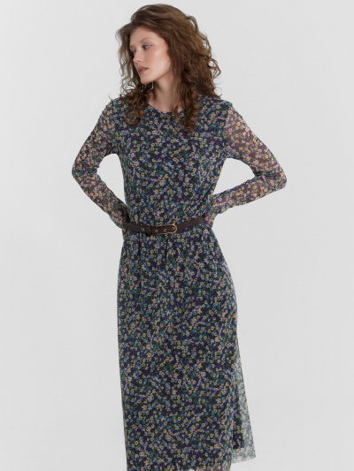 Платье Mark Formelle 152606/24-ОБР29930П-6 синие_цветы_010.2_Сублимация_полотна - фото 3