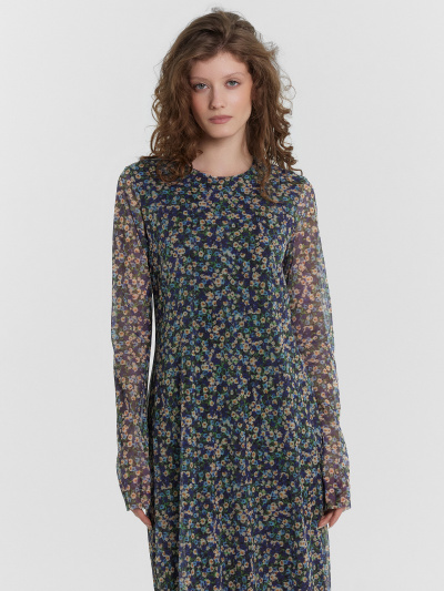 Платье Mark Formelle 152606/24-ОБР29930П-6 синие_цветы_010.2_Сублимация_полотна - фото 5