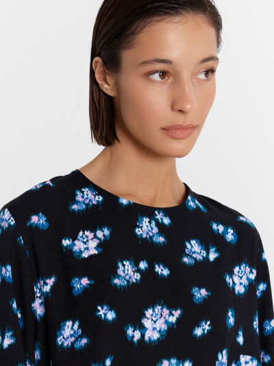 Платье Mark Formelle 152659/24-29707П-9 голубые_цветы_на_черном - фото 3