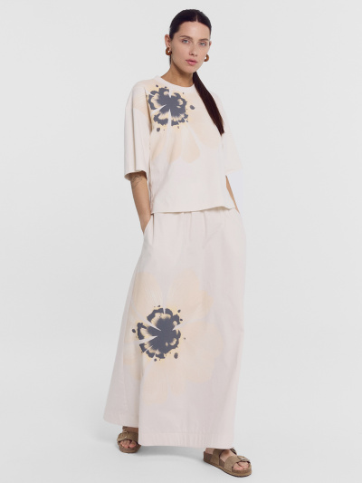 Юбка Mark Formelle 152796/24-29367П-9 белый_песок_печать_3_сл_на_дет_пер - фото 5