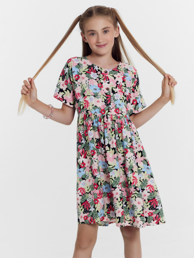 Платье Mark Formelle 157832/24-29849П-9 цветы_на_черном - фото 1