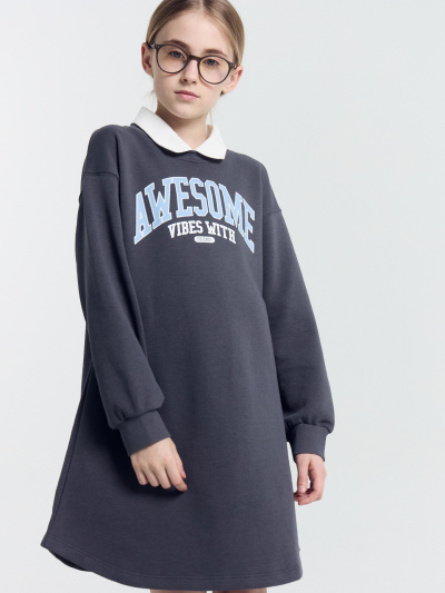 Платье Mark Formelle 157836/22/25614П-7 графит_печать_3_сл_на_пол - фото 1