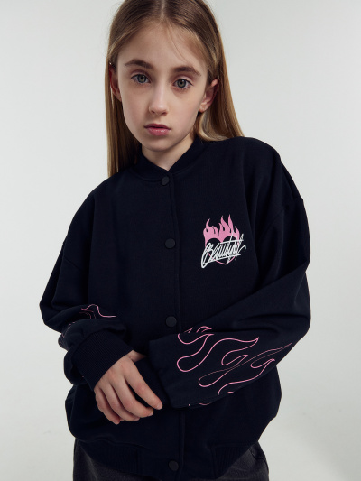 Толстовка Mark Formelle 167739/1/24-26173П-7 черный_печать_3_сл_на_ЛВ_дет_пол_2сл_ПРрук_2сл_ЛВ - фото 1