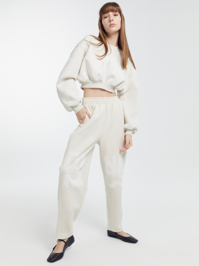 Брюки Mark Formelle 182501/22/25576П-7П белый_песок_печать_3_сл_на_ЛВ_дет_3_сл_на_ПР_дет - фото 1