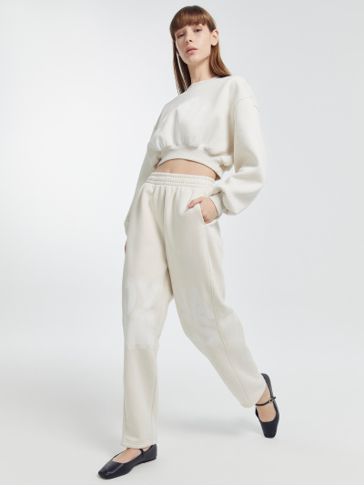 Брюки Mark Formelle 182501/22/25576П-7П белый_песок_печать_3_сл_на_ЛВ_дет_3_сл_на_ПР_дет - фото 8