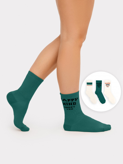 Носки Mark Formelle 217A-2534/233217A-1 я.малахит_лёд_молочный_рис.2534 - фото 1