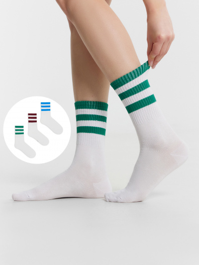 Носки Mark Formelle 217A-3112/253217A белый_зеленка_бордовый_васильковый_рис.3112 - фото 1
