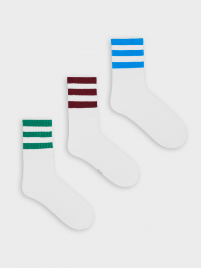 Носки Mark Formelle 217A-3112/253217A белый_зеленка_бордовый_васильковый_рис.3112 - фото 3