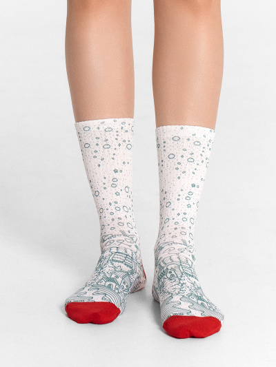 Носки Mark Formelle 285K-1789/23285K белый_колядки_010Н_Сублимация_(с_двух_сторон) - фото 1