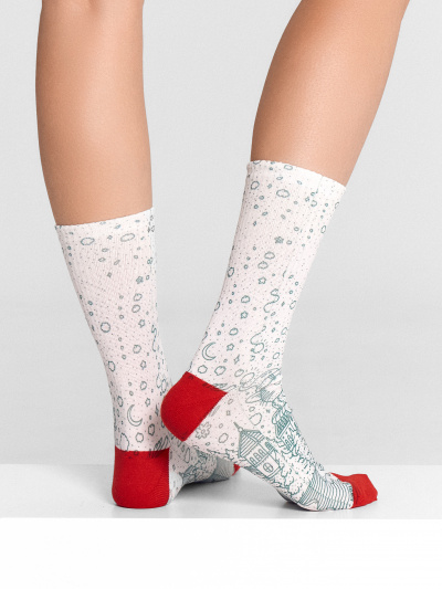 Носки Mark Formelle 285K-1789/23285K белый_колядки_010Н_Сублимация_(с_двух_сторон) - фото 3
